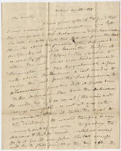 Thumbnail for Benjamin Silliman letter to Edward Hitchcock, 1828 August 20 - Image 1