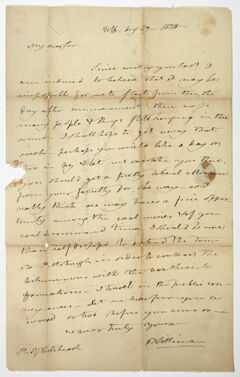 Thumbnail for Benjamin Silliman letter to Edward Hitchcock, 1828 August 27 - Image 1