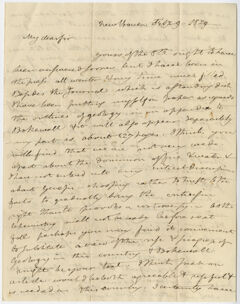 Thumbnail for Benjamin Silliman letter to Edward Hitchcock, 1829 February 9 - Image 1