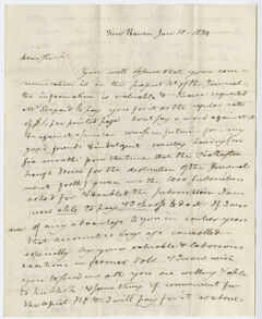Thumbnail for Benjamin Silliman letter to Edward Hitchcock, 1830 January 10 - Image 1