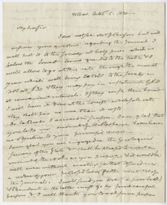 Thumbnail for Benjamin Silliman letter to Edward Hitchcock, 1830 October 5 - Image 1