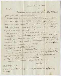 Thumbnail for Benjamin Silliman letter to Edward Hitchcock, 1831 May 21 - Image 1