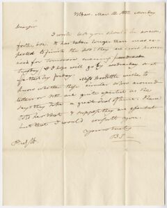 Thumbnail for Benjamin Silliman letter to Edward Hitchcock, 1832 March 12 - Image 1