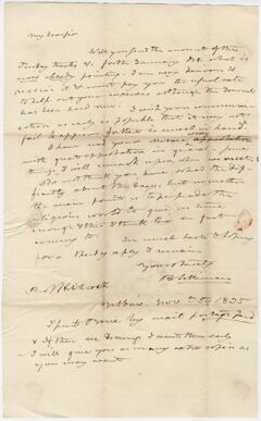 Thumbnail for Benjamin Silliman letter to Edward Hitchcock, 1835 November 5 - Image 1