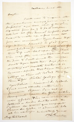 Thumbnail for Benjamin Silliman letter to Edward Hitchcock, 1832 June 5 - Image 1