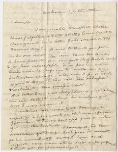 Thumbnail for Benjamin Silliman letter to Edward Hitchcock, 1836 July 25 - Image 1