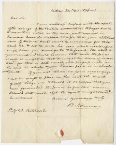 Thumbnail for Benjamin Silliman letter to Edward Hitchcock, 1836 December 2 - Image 1