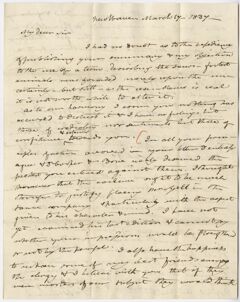 Thumbnail for Benjamin Silliman letter to Edward Hitchcock, 1837 March 17 - Image 1