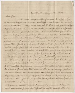 Thumbnail for Benjamin Silliman letter to Edward Hitchcock, 1838 August 18 - Image 1