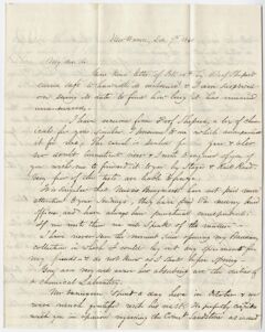 Thumbnail for Benjamin Silliman, Jr. and Benjamin Silliman letter to Edward Hitchcock, 1840 December 7 - Image 1