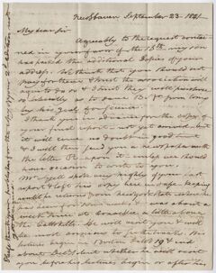 Thumbnail for Benjamin Silliman letter to Edward Hitchcock, 1841 September 23 - Image 1