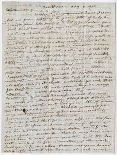 Thumbnail for Benjamin Silliman letter to Edward Hitchcock, 1842 August 9 - Image 1
