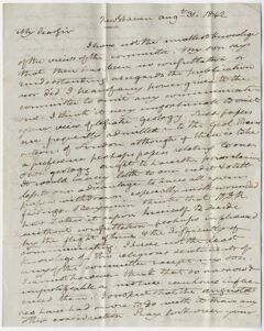 Thumbnail for Benjamin Silliman letter to Edward Hitchcock, 1842 August 31 - Image 1