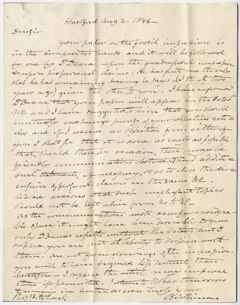 Thumbnail for Benjamin Silliman letter to Edward Hitchcock, 1844 August 2 - Image 1