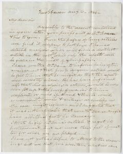 Thumbnail for Benjamin Silliman letter to Edward Hitchcock, 1844 August 10 - Image 1