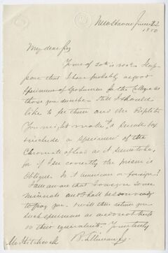 Thumbnail for Benjamin Silliman, Jr. letter to Edward Hitchcock, 1850 June 22