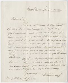 Thumbnail for Benjamin Silliman, Jr. letter to Edward Hitchcock, Jr., 1852 April 1 - Image 1