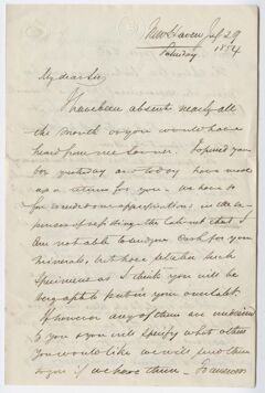 Thumbnail for Benjamin Silliman, Jr. letter to Edward Hitchcock, 1854 July 29 - Image 1