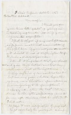 Thumbnail for Benjamin Silliman letter to Edward Hitchcock, 1855 November 13 - Image 1