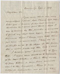 Thumbnail for John White Webster letter to Edward Hitchcock, 1839 September 15 - Image 1