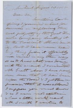 Thumbnail for Edward Hitchcock letter to G. T. Bond, 1855 August 1 - Image 1