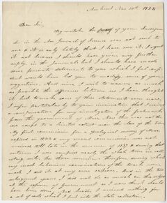 Thumbnail for Edward Hitchcock letter to [James Deane], 1844 November 10 - Image 1