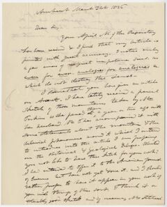 Thumbnail for Edward Hitchcock letter to Bela B. Edwards, 1836 March 31 - Image 1