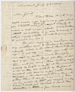 Thumbnail for Edward Hitchcock letter to Zilpah P. Grant, 1835 July 31 - Image 1