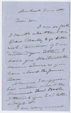 Thumbnail for Edward Hitchcock letter to Edward Hitchcock, Jr., 1851 June 10 - Image 1