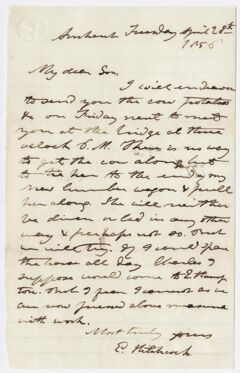 Thumbnail for Edward Hitchcock letter to Edward Hitchcock, Jr., 1856 April 28