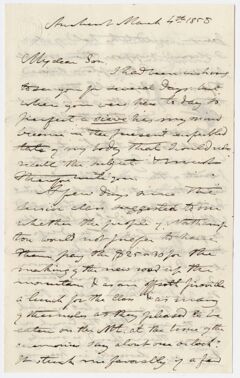 Thumbnail for Edward Hitchcock letter to Edward Hitchcock, Jr., 1858 March 4 - Image 1