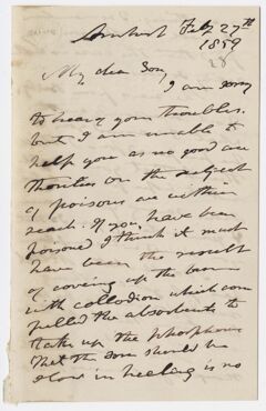 Thumbnail for Edward Hitchcock letter to Edward Hitchcock, Jr., 1859 February 27 - Image 1