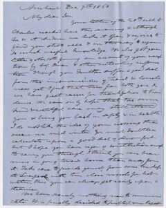 Thumbnail for Edward Hitchcock and Jane Elizabeth Hitchcock Putnam letter to Edward Hitchcock, Jr., 1860 December 7 - Image 1