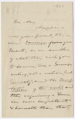 Thumbnail for Edward Hitchcock letter to Mary Hitchcock, 1851 January 1 - Image 1