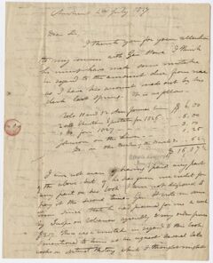 Thumbnail for Edward Hitchcock letter to Sylvester Hovey, 1827 July 4 - Image 1