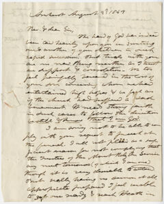 Thumbnail for Edward Hitchcock letter to Moses Miller, 1843 August 2 - Image 1