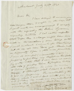 Thumbnail for Edward Hitchcock letter to unidentified recipient, 1840 July 29