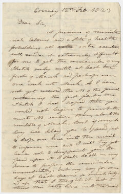 Thumbnail for Edward Hitchcock letter to Benjamin Silliman, 1823 February 12 - Image 1