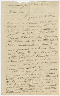 Thumbnail for Edward Hitchcock letter to Benjamin Silliman, 1828 January 21 - Image 1