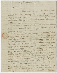 Thumbnail for Edward Hitchcock letter to Benjamin Silliman, 1829 August 17 - Image 1