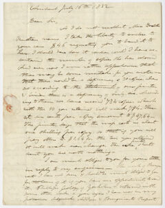 Thumbnail for Edward Hitchcock letter to Benjamin Silliman, 1832 July 16 - Image 1