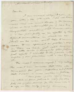 Thumbnail for Edward Hitchcock letter to Benjamin Silliman, 1837 April 11 - Image 1