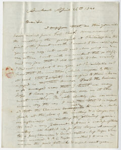 Thumbnail for Edward Hitchcock letter to Benjamin Silliman, 1840 April 26 - Image 1