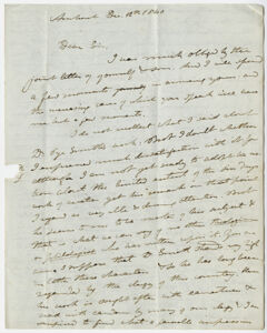 Thumbnail for Edward Hitchcock letter to Benjamin Silliman, 1840 December 12 - Image 1