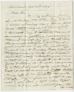 Thumbnail for Edward Hitchcock letter to Benjamin Silliman, 1855 October 12 - Image 1