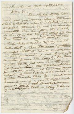 Thumbnail for Edward Hitchcock letter to Benjamin Silliman, 1855 October 19 - Image 1