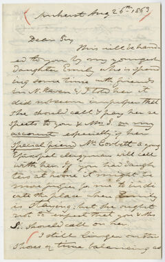 Thumbnail for Edward Hitchcock letter to Benjamin Silliman, 1863 August 26 - Image 1