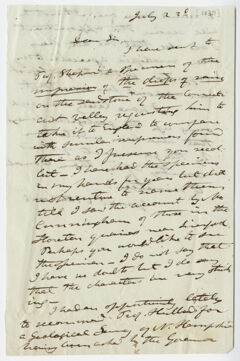 Thumbnail for Edward Hitchcock letter to Benjamin Silliman, 1839? July 22 - Image 1