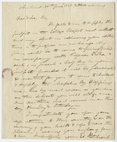 Thumbnail for Edward Hitchcock letter to William B. Sprague, 1828 June 15 - Image 1