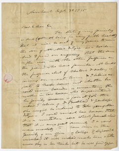 Thumbnail for Edward Hitchcock letter to William B. Sprague, 1835 September 3 - Image 1